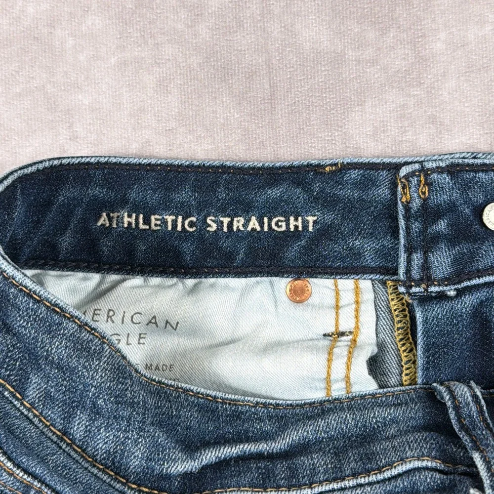 American Eagle Athletic Straight Airflex+ Temp Tech Jeans 31x32 Blue Denim Mens